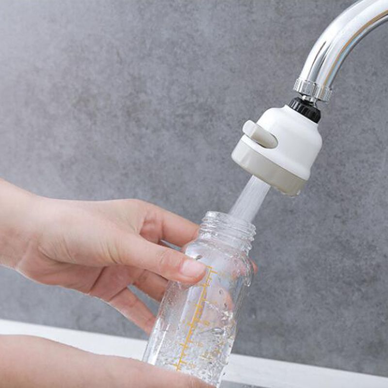 360 graus torneira ajustável chuveiro pressurizado torneira doméstico de água à prova de salpicos de poupança de filtro de cozinha água e filtro borbulhador Branco big image 4
