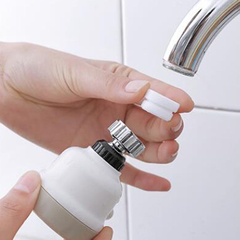 360 graus torneira ajustável chuveiro pressurizado torneira doméstico de água à prova de salpicos de poupança de filtro de cozinha água e filtro borbulhador Branco big image 5