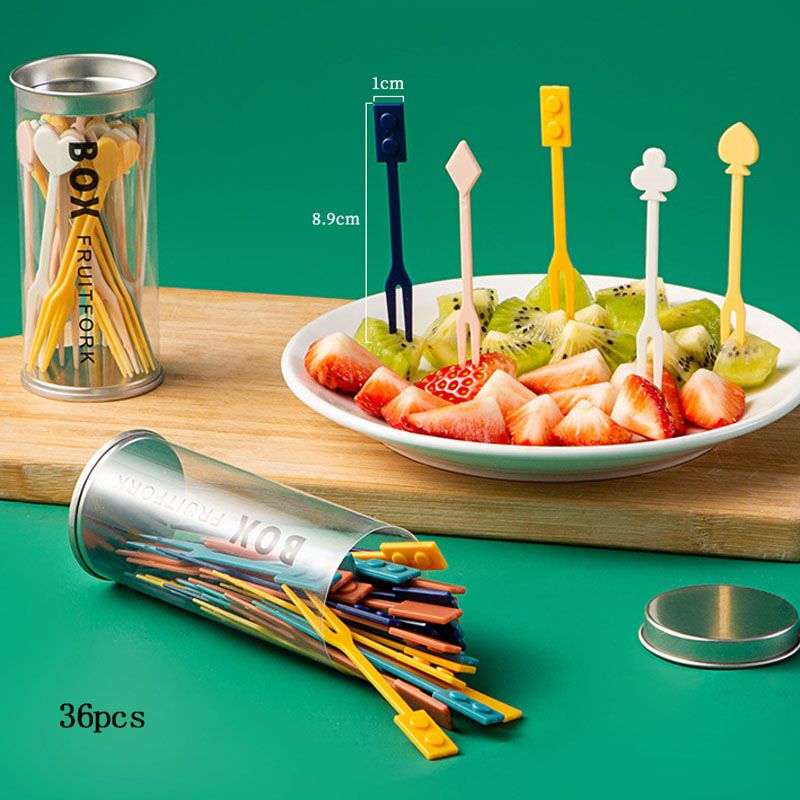 36-pack Food Fruit Fork Set Disposable Cutlery Household Cake Dessert Fork for Home Office Party Picnics Restaurant Pink