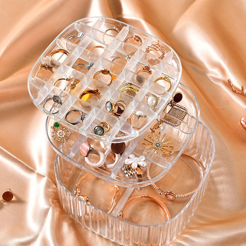 Caixa organizadora de joias acrílicas transparentes, multicamadas, caixa de armazenamento de grande capacidade para brincos, colar, pulseira, anel, joias Branco big image 4
