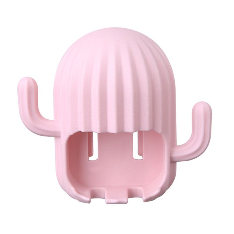 Cactus Toothbrush Holder Wall-Mounted Free Punch Tooth Brush Storage Rack Bathroom Accessories Pink big image 5