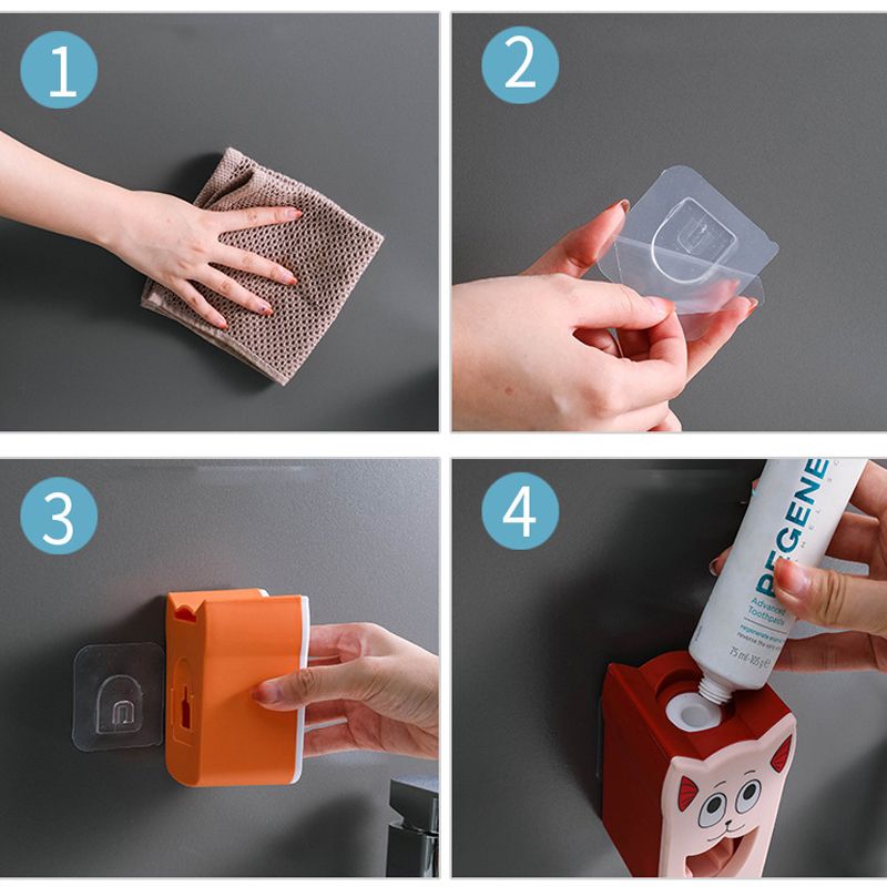 Automatic Toothpaste Squeezer Dispenser Kids Cartoon Wall Mount Toothpaste Dispenser Bathroom Accessories Green big image 4