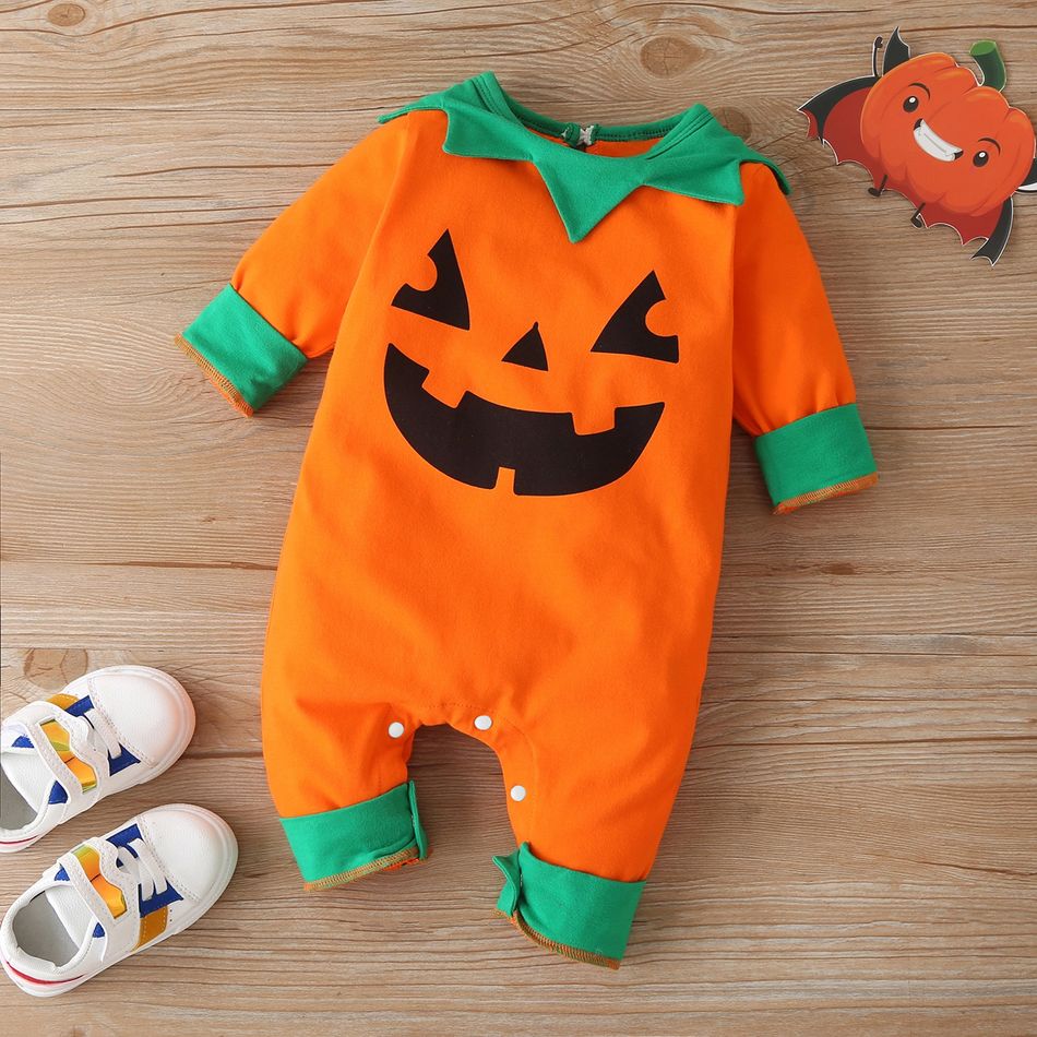 Dia das Bruxas 1 unidade Bebé Unissexo Hipertátil/3D Infantil Macacão Laranja