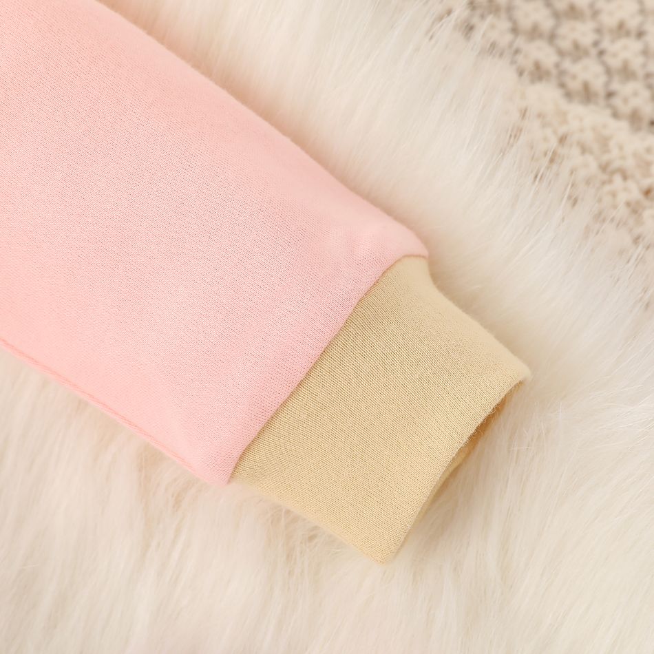 100% Cotton 2pcs Fox Print Long-sleeve Blue Baby Set Light Pink big image 4