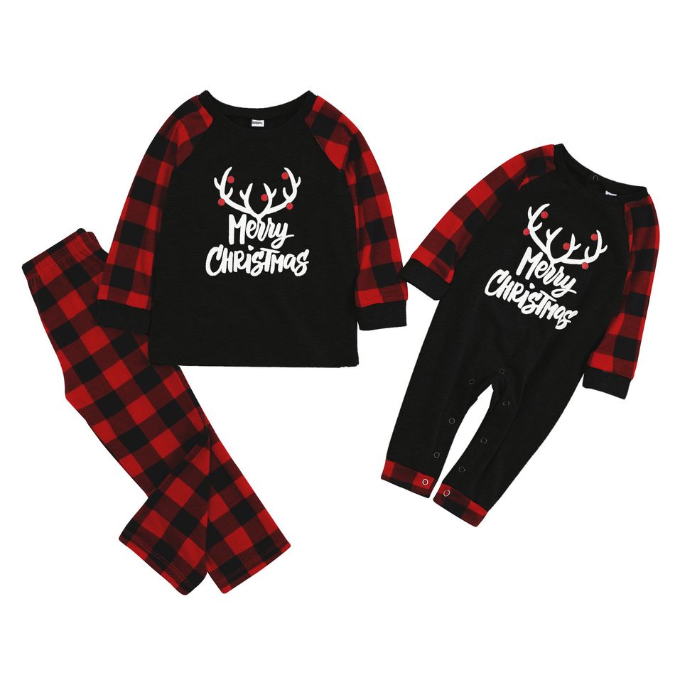 Weihnachten Familien-Looks Langärmelig Familien-Outfits Pyjamas (Flame Resistant) schwarz big image 2