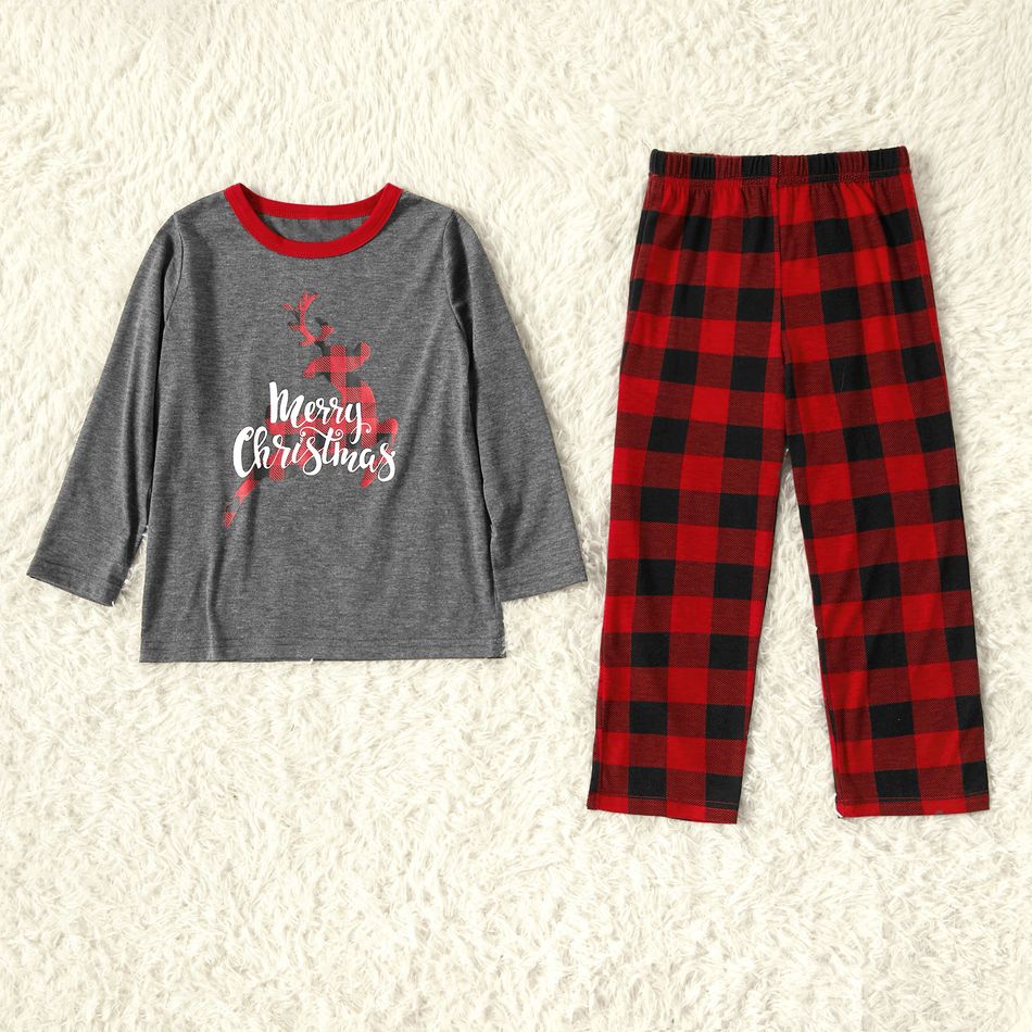 Look de família Manga comprida Conjuntos de roupa para a família Pijamas (Flame Resistant) Cinza Escuro big image 2