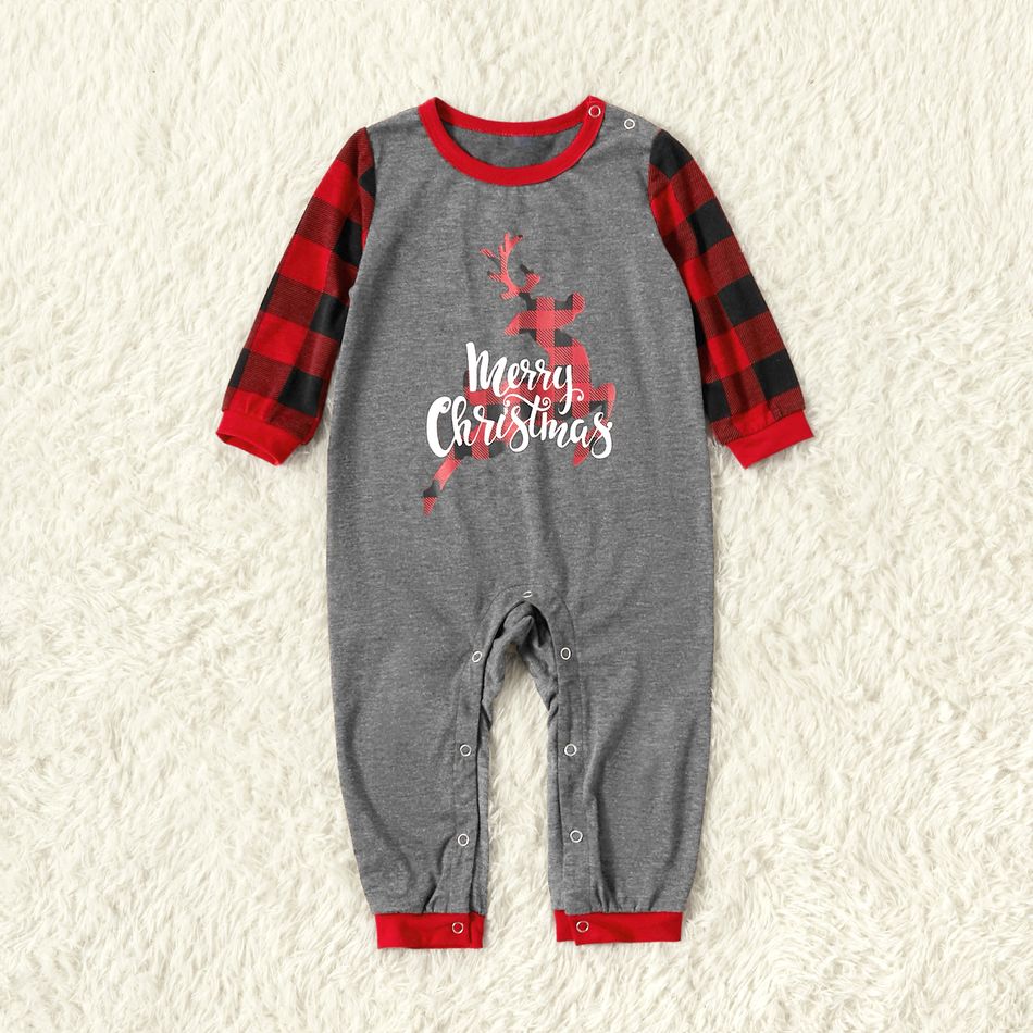 Look de família Manga comprida Conjuntos de roupa para a família Pijamas (Flame Resistant) Cinza Escuro big image 3