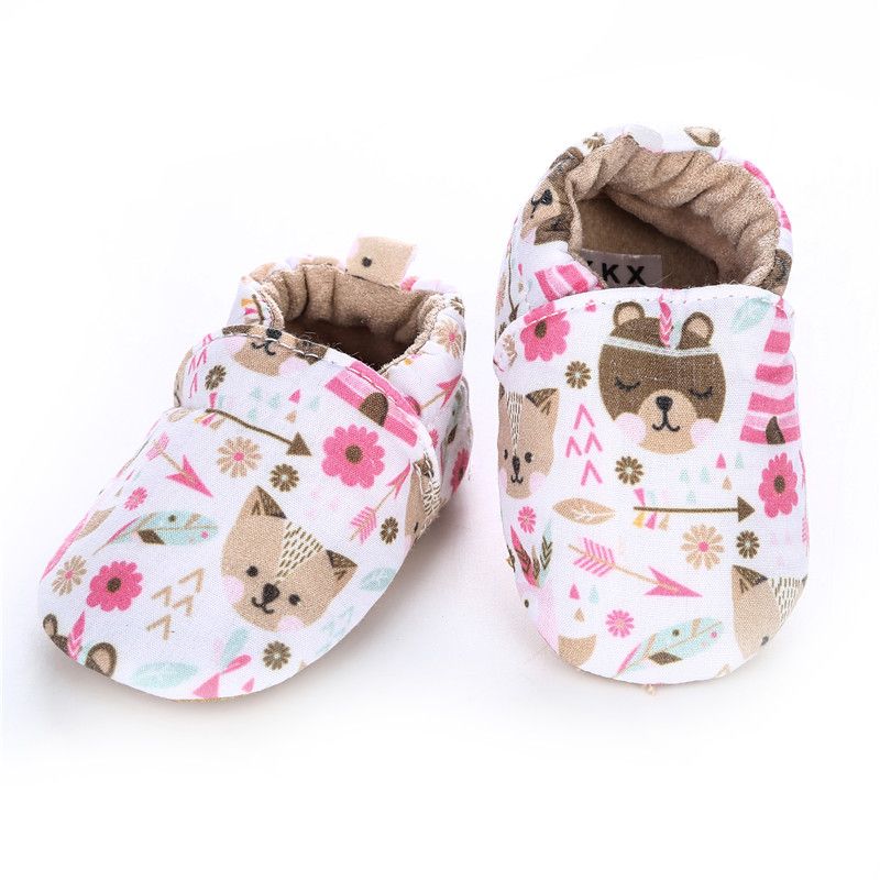 Baby / Toddler Lovely Cartoon Animals Bear Cat Allover Slip-on Infant Shoes Light Pink