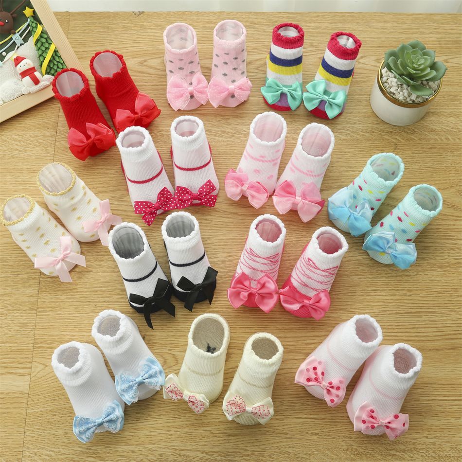 2-pack Baby Bowknot Decor Socks Red big image 8