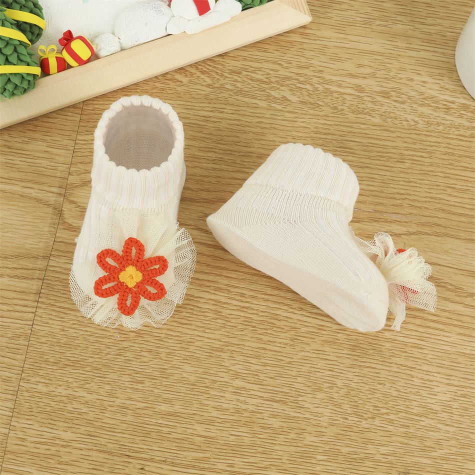 Baby/Toddler Cute 3D Animal Floral Cartoon Cotton Socks Beige