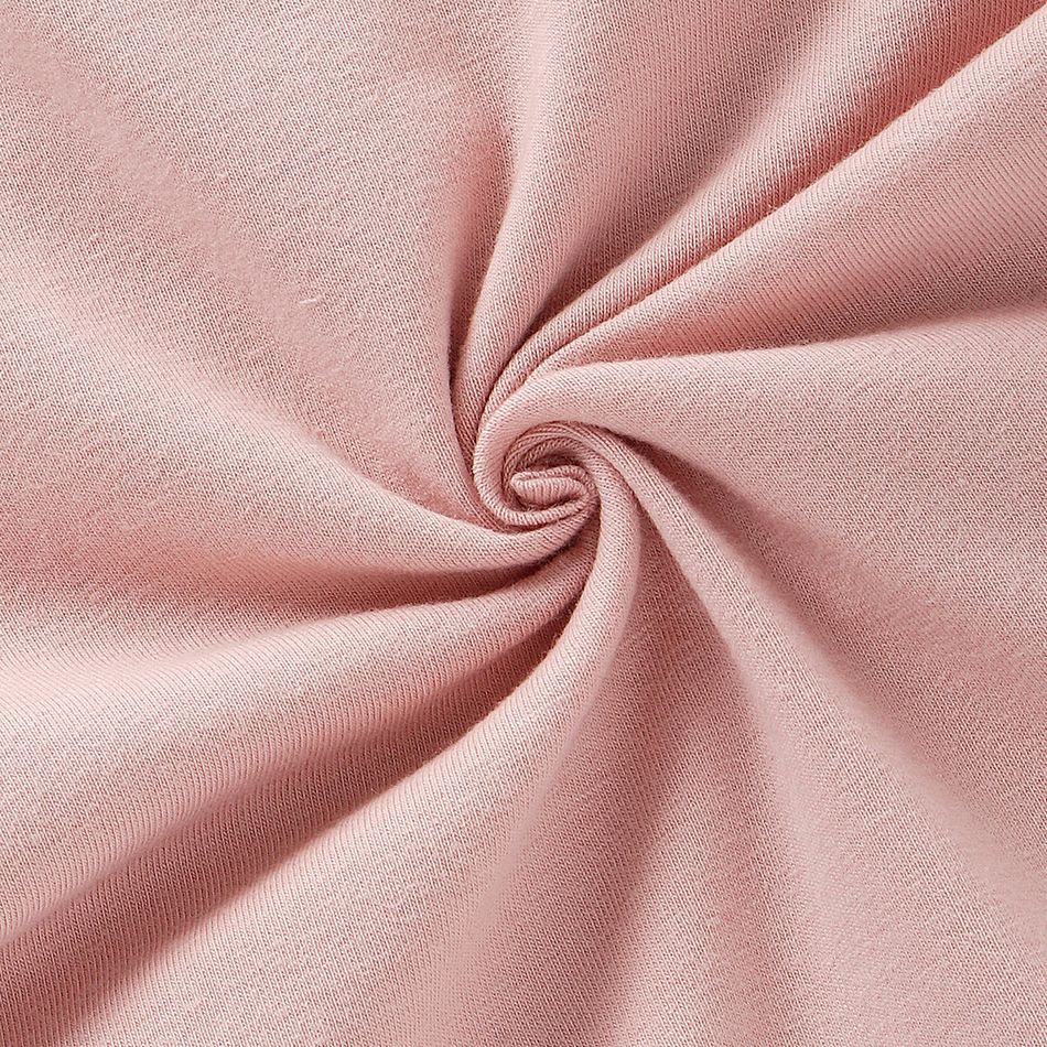 2pcs Swan and Stripe Print Long-sleeve Baby Set Pink big image 10