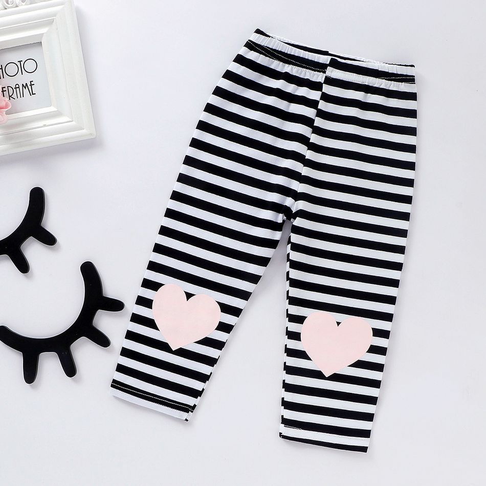 2pcs Swan and Stripe Print Long-sleeve Baby Set Pink big image 11