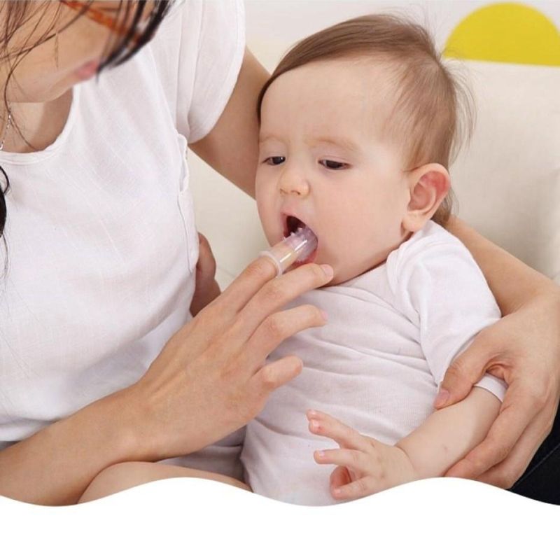 4 varas (1 bloco) bebê dedo escova de dentes escova de dentes de silício crianças dentes clara macia silicone bebê de limpeza de borracha escova de dente Branco big image 2