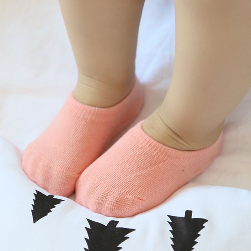 Baby solid Antiskid Socks Pink big image 1