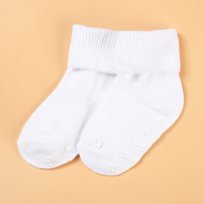 bebê / criança meias antiderrapantes sólidos Branco big image 1