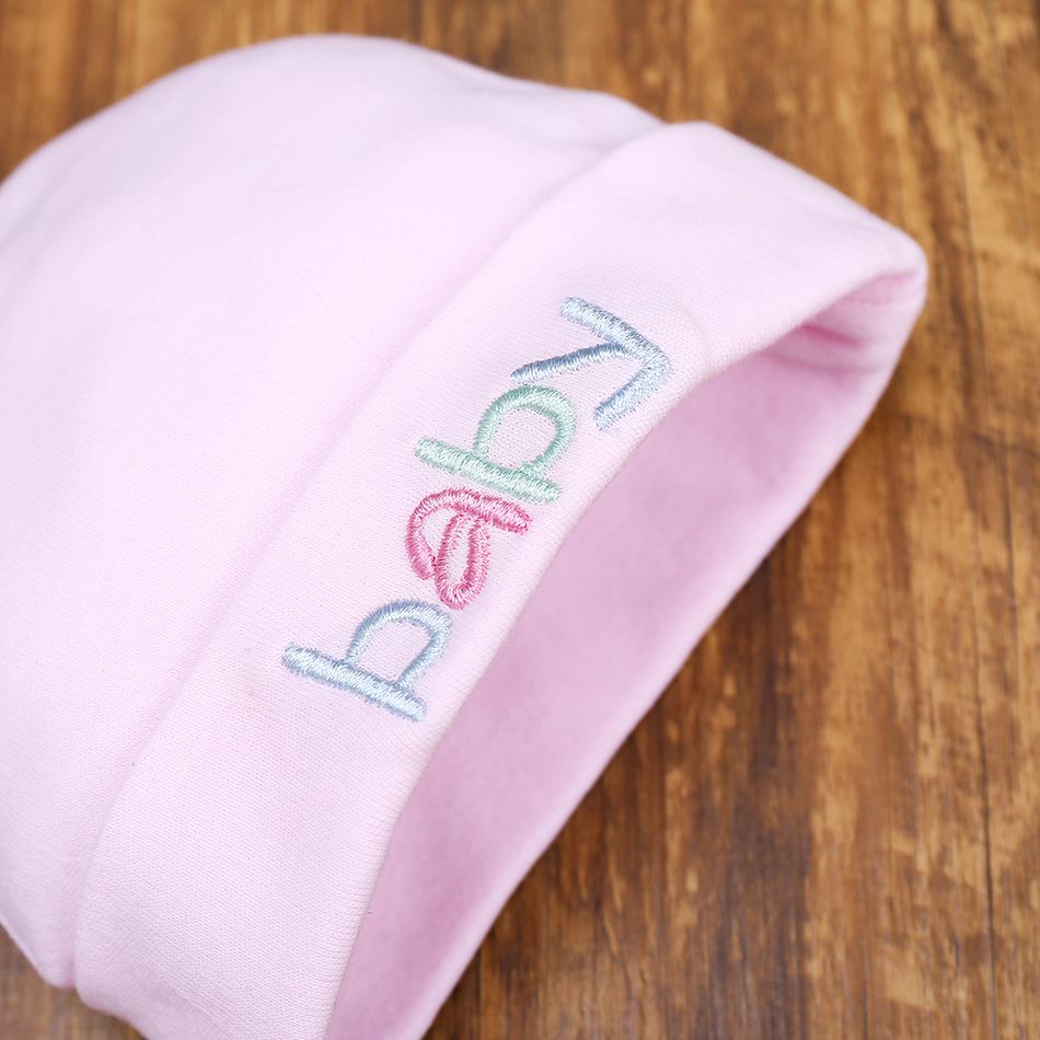 3-teilige fester Baumwolle Hut mit Bogen Dekor Socken und Anti-Kratz-Handschuhe rosa big image 3