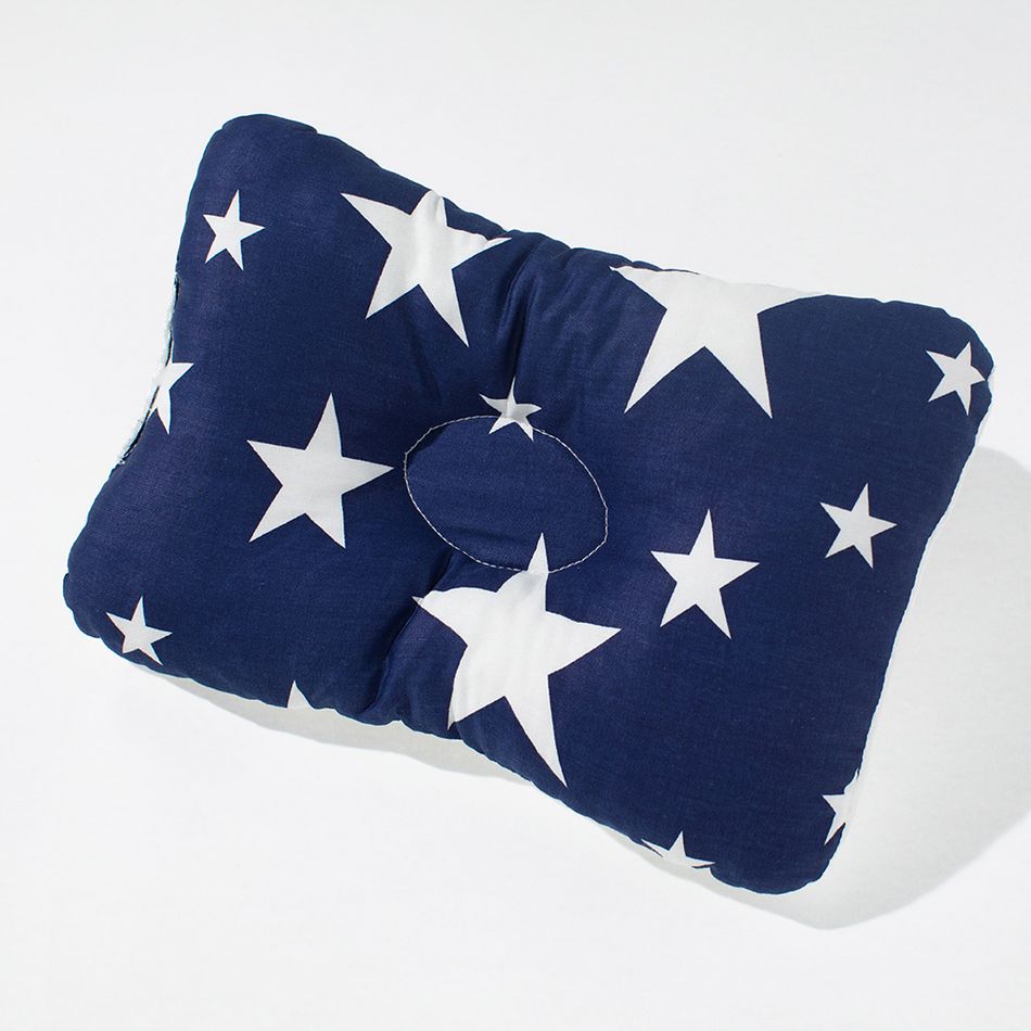 Baby Nursing Pillow Infant Newborn Sleep Support Concave Cartoon Pillow Printed Shaping Cushion Prevent Flat Head Navy
