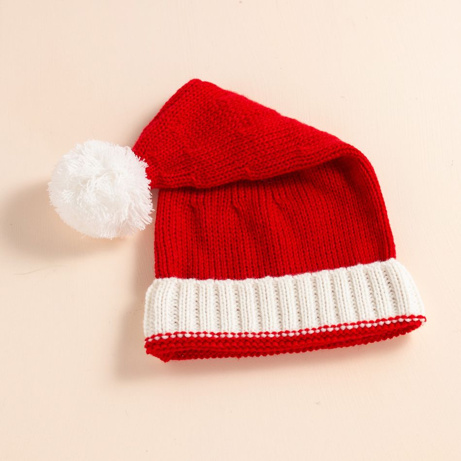 Santa Beanie Hat Christmas Red and White Knitted Christmas Caps Winter Hat Xmas Hats for Mom and Me Red/White big image 6