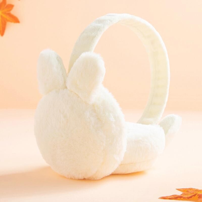 Toddler / Kid Winter Rabbit Earmuffs Warm Plush Foldable Outdoor Ear Warmers Ear Muffs White big image 2