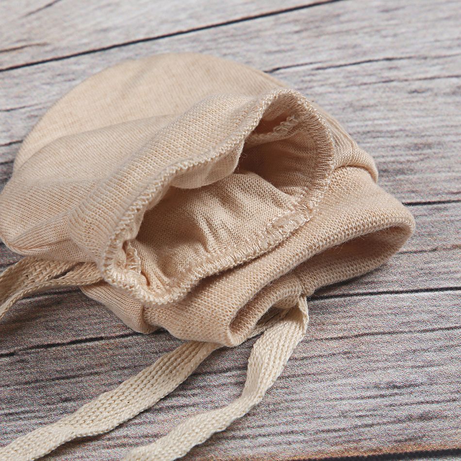 100% Cotton Baby Breathable Anti-scratch Glove Khaki big image 4