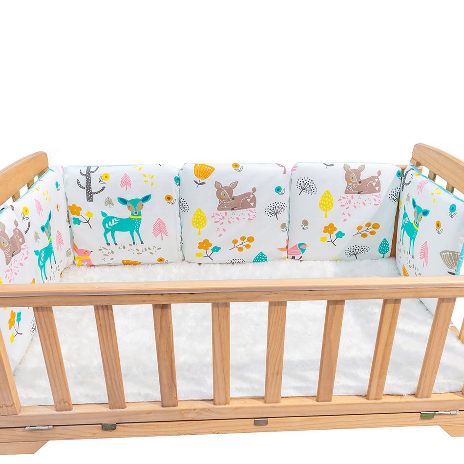 1-piece 100% Cotton Baby Crib Bumpers Liner Removable Guard Rail Padded Safety Bed Side Rail Guard Protector Multi-color