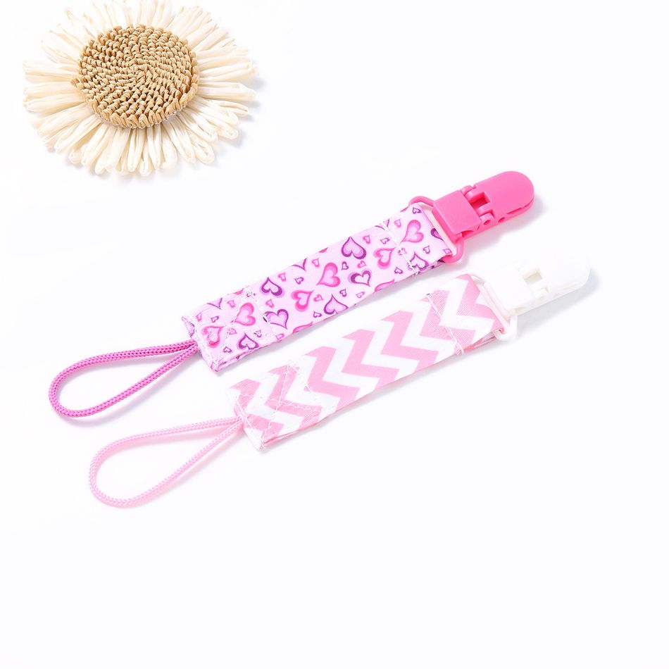 2-pack Pacifier Chain Clip Universal Holder Leash for Boys and Girls Color block
