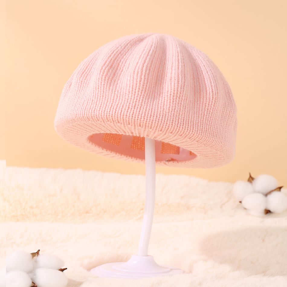 Baby / Toddler Solid Knitted Beret Pink big image 3