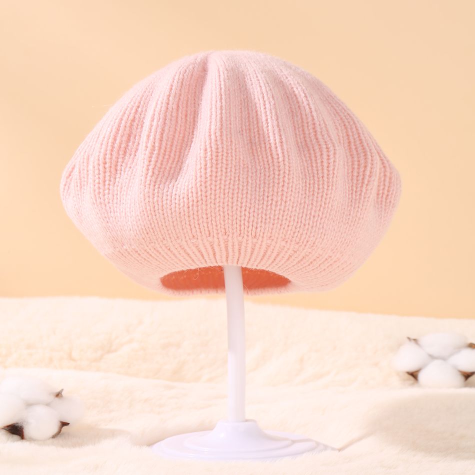 Baby / Toddler Solid Knitted Beret Pink big image 4