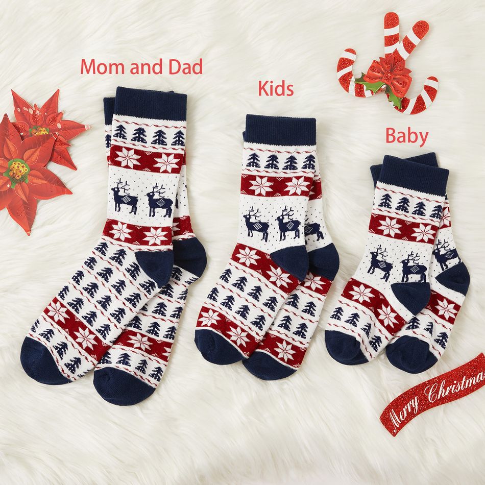 calcetines navideños familiares a juego Blanco
