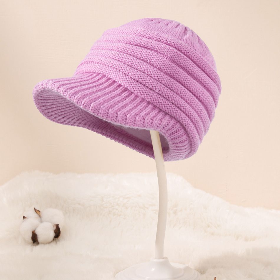 Baby Ruched Design Fleece Lined Cap Purple