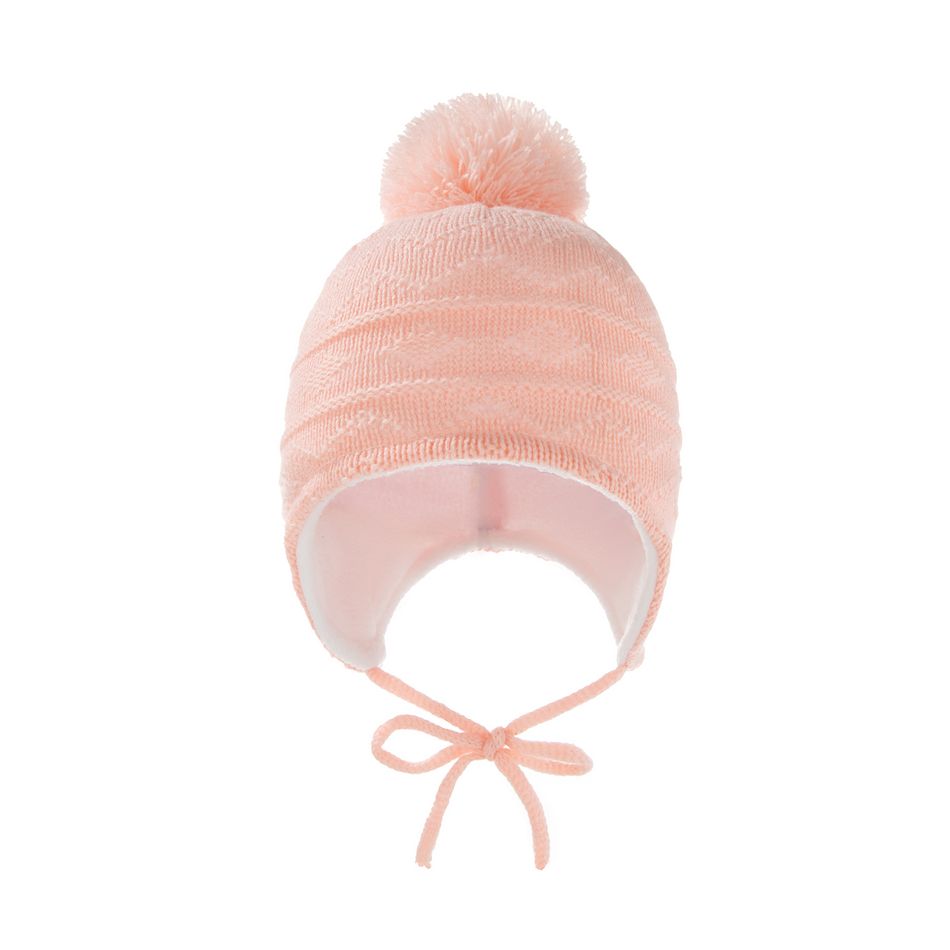 2-pack Baby / Toddler Lace Up Ear Protection Hat & Mittens Gloves Set Pink big image 4