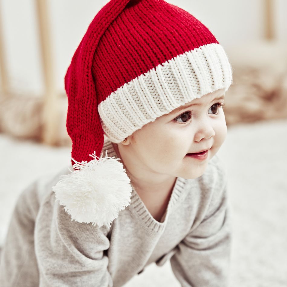 Baby / Toddler Christmas Knitted Beanie Hat Red big image 2