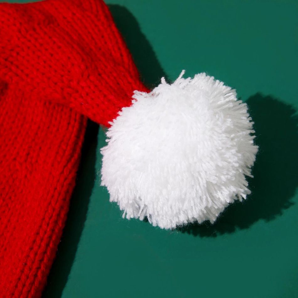 طفل / طفل عيد الميلاد قبعة صغيرة محبوكة أحمر big image 4