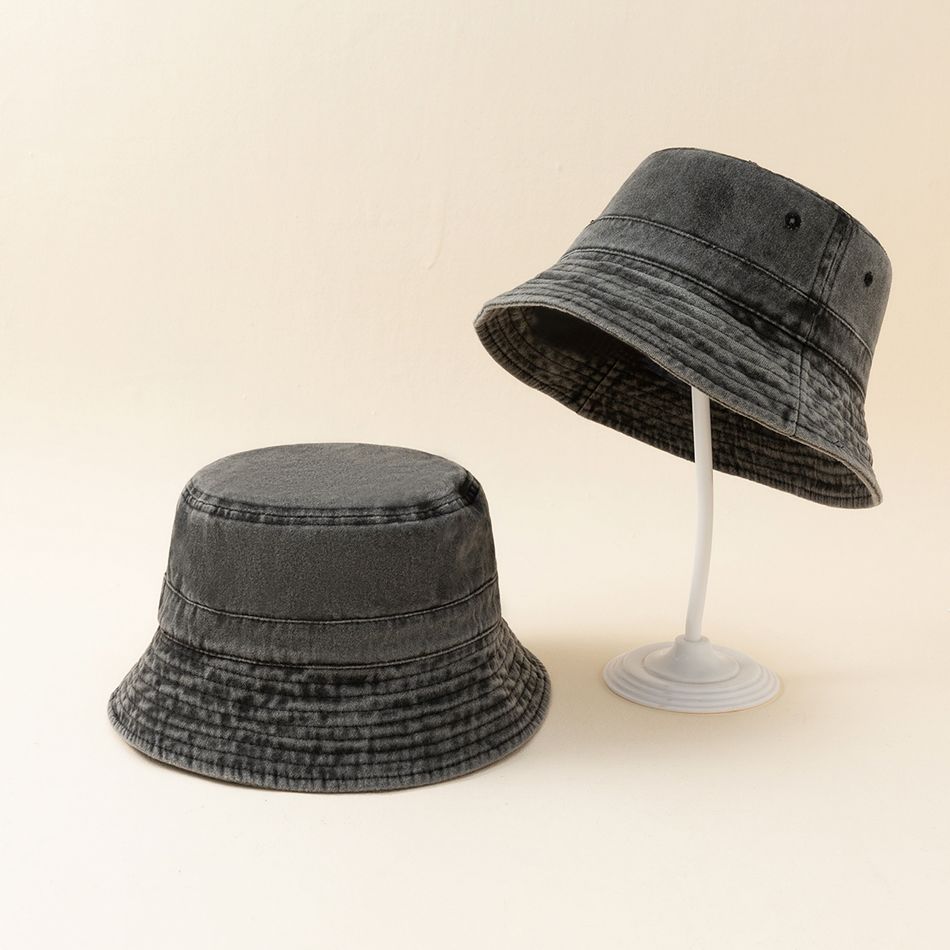Denim Bucket Hat for Mom and Me Dark Grey