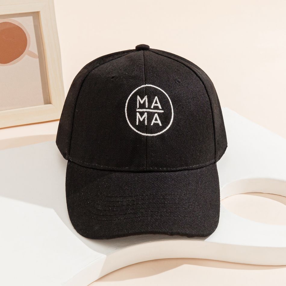Letter Embroidered Baseball Cap for Mom and Me Black big image 2