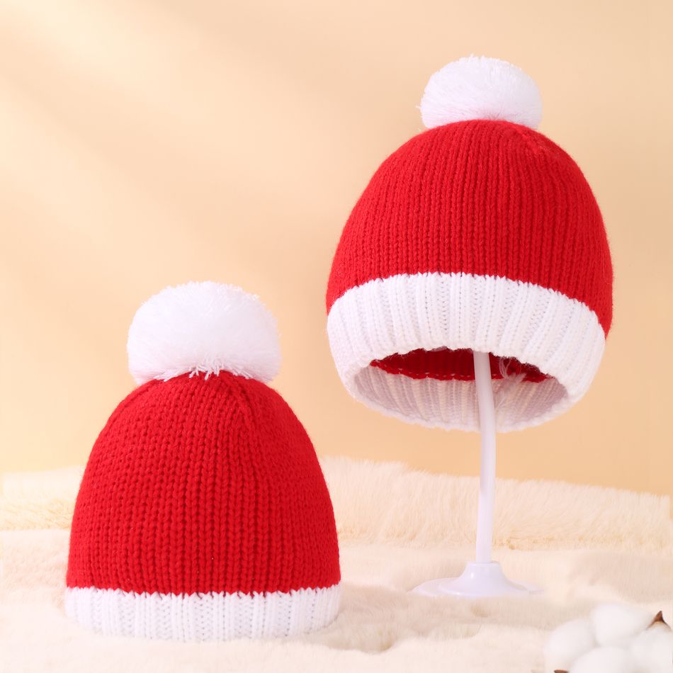 قبعة عيد الميلاد قبعة صغيرة لأمي وأنا أحمر big image 3