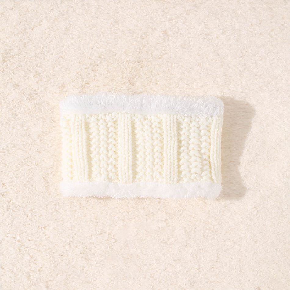 2-pack Baby / Toddler Fleece Lined Knitted Beanie Hat & Infinity Scarf White big image 5