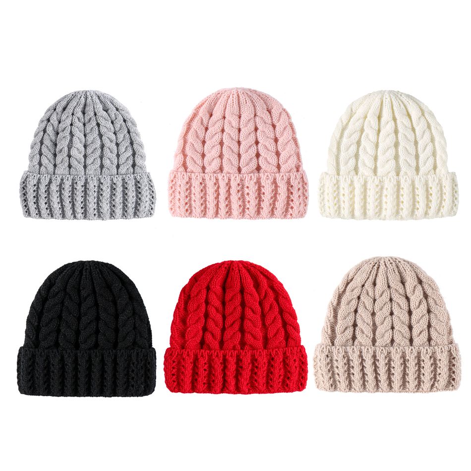 Solid Ribbed Hat for Mom and Me Khaki big image 5