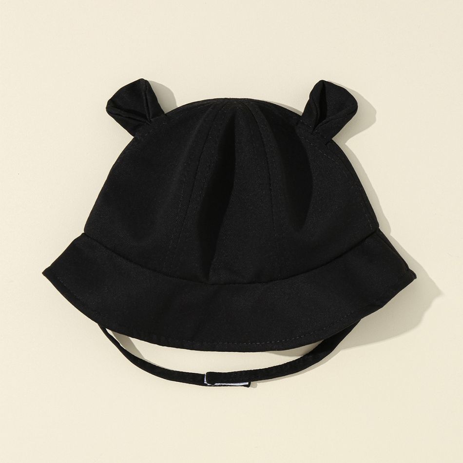 Baby / Toddler Ear Design Plain Bucket Hat Black big image 4