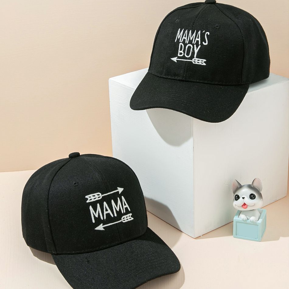 2-pack Letter Embroidered Baseball Cap for Mom and Me Black big image 1
