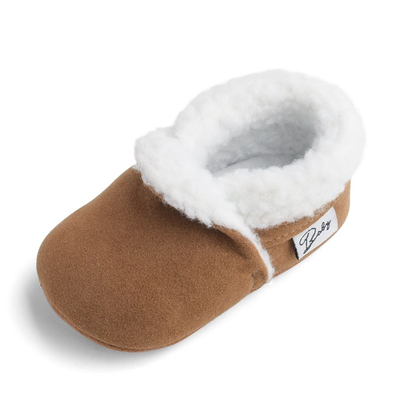 Baby / Toddler Slip-on Warm Fleece-lining Prewalker Shoes Brown