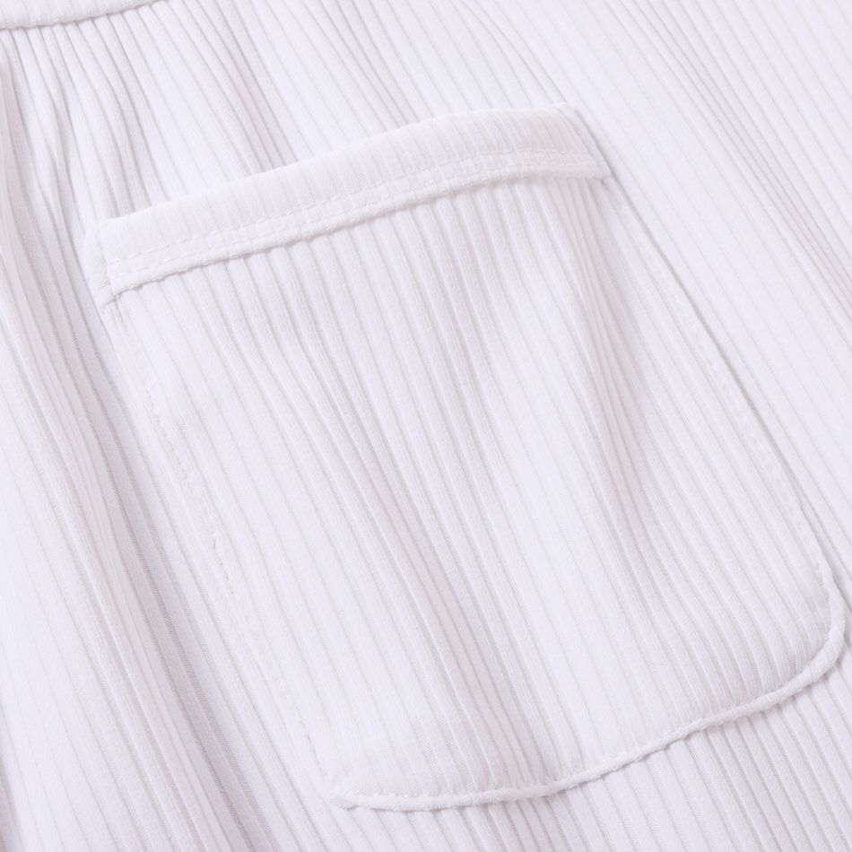 مضلع الصلبة الديكور جيب رومبير طفل بلا أكمام أبيض big image 6