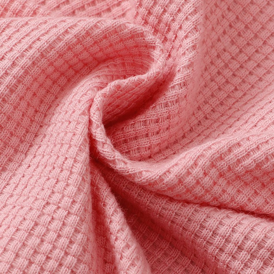 Bebé Unissexo Com capuz Básico Macacão Rosa big image 7