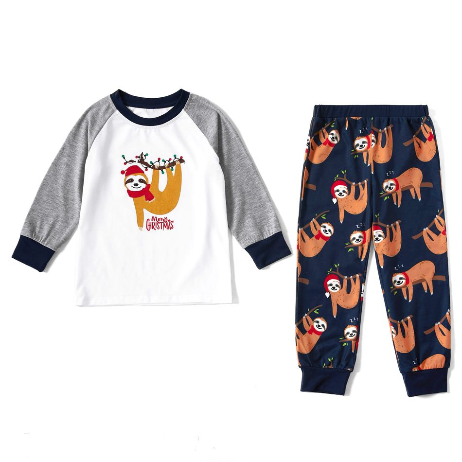 Natal Look de família Manga comprida Conjuntos de roupa para a família Pijamas (Flame Resistant) Cinzento Claro big image 3