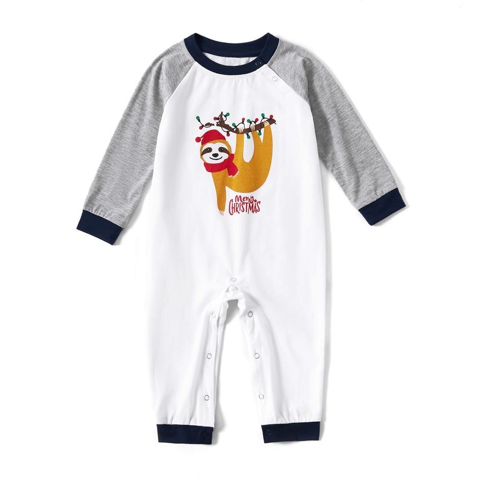 Natal Look de família Manga comprida Conjuntos de roupa para a família Pijamas (Flame Resistant) Cinzento Claro big image 5