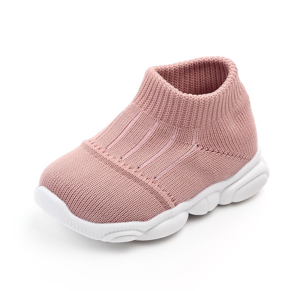 Baby / Toddler Fashionable Solid Flyknit Prewalker Athletic Shoes Pink big image 3