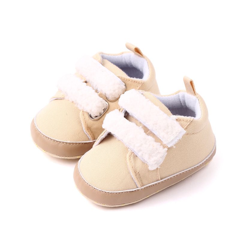 Baby / Toddler Plush Velcro Prewalker Shoes Apricot