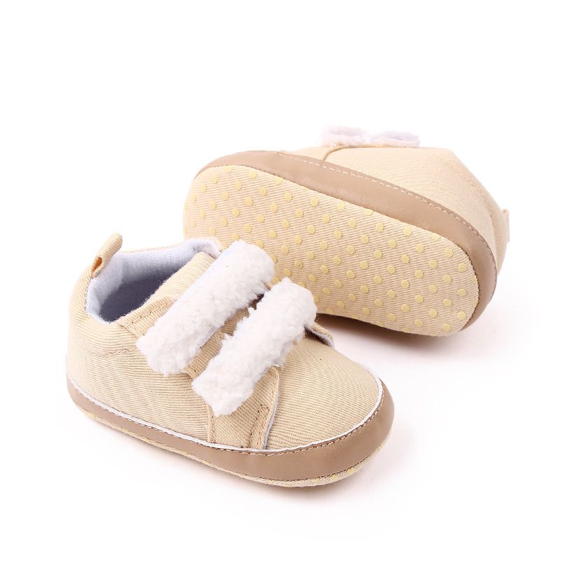 Baby / Toddler Plush Velcro Prewalker Shoes Apricot big image 3