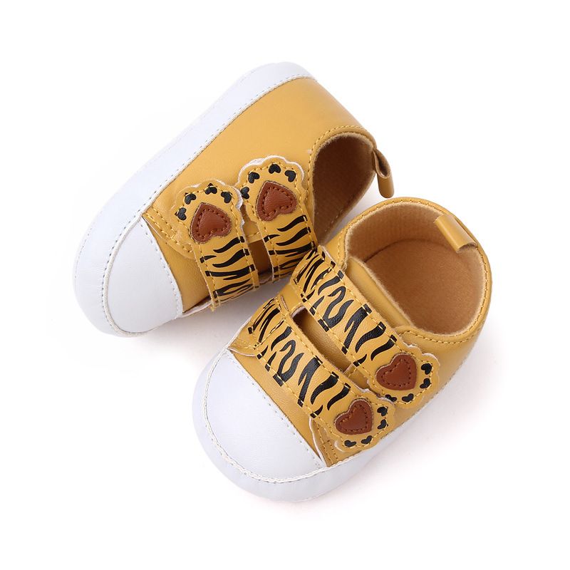 Baby / Toddler Cartoon Footprints Velcro Prewalker Shoes Yellow big image 1