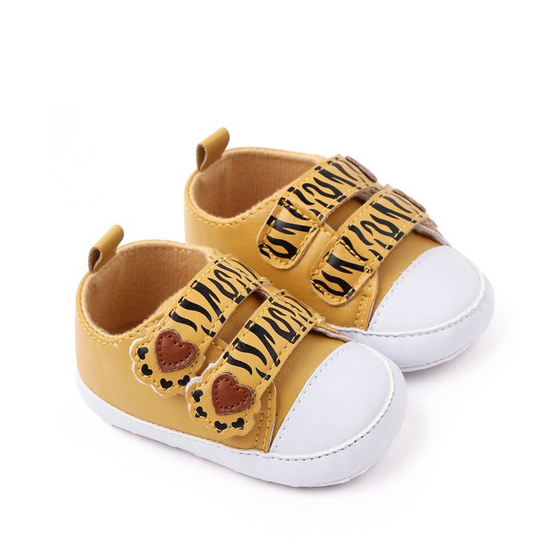 Baby / Toddler Cartoon Footprints Velcro Prewalker Shoes Yellow big image 2